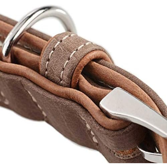 Нашийник для собак HUNTER PORTO, шкіряний, чорний/cognac, 30 см, ручної роботи