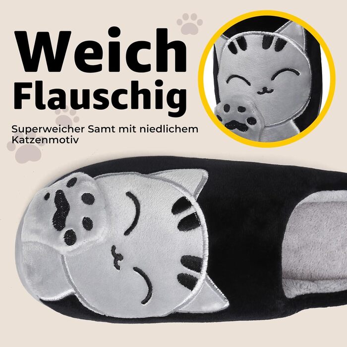 Тапочки зимові Mishansha з жорсткою підошвою - теплі, зручні, м'які, унісекс, для дорослих (41/42 EU, чорні)