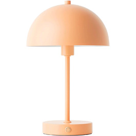 Mokebo® LED настільна лампа бездротова, акумуляторна, з регулюванням яскравості та USB-C, 'The Lighthouse', вінтажна лампа-горщик, грибний світильник, настільна лампа Taupe з металу з акумулятором, тепле біле світло (персикове)