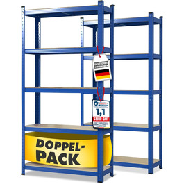 KARAT Heavy-Duty Shelving Unit, 2-Piece Set, 40 x 90 x 180 cm