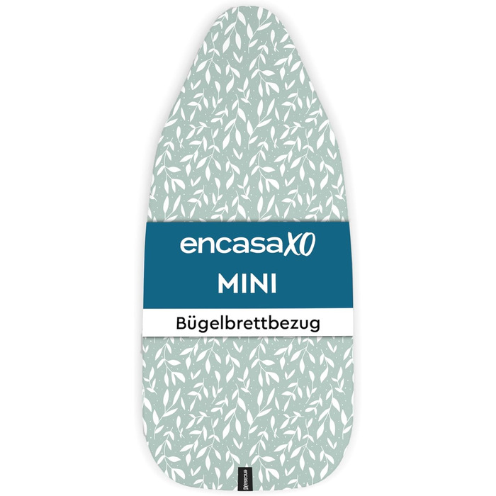 Чохол для прасувального столу Encasa XO з фетровим покриттям та шнуровим посиленням (підходить для стандартних прасувальних столів 112x34 см), з відбиттям тепла, з принтом 'Міні, зелені листочки'