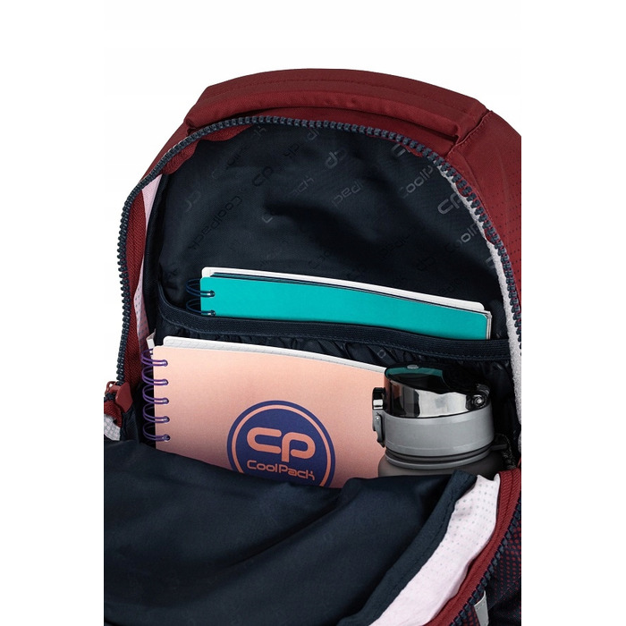 Багатовідсінковий шкільний рюкзак CoolPack, 21 л (червоний, синій)