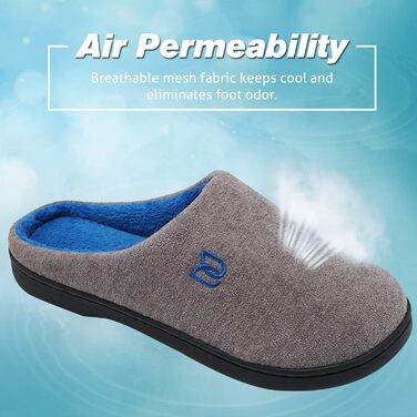 Тапочки домашні жіночі та чоловічі WateLves з Memory Foam, бавовна, сірі та блакитні, 40/41 EU