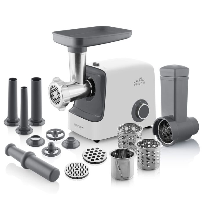 М'ясорубка електрична Ambo 3I 2200 Вт: подрібнення м'яса, приготування ковбас, нарізка овочів, насадка для кеббе