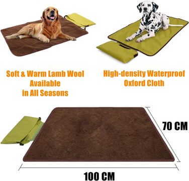 Водонепроникний килимок для тварин Bangminda 100x70 см з сумкою для подорожей та кемпінгу (для собак та котів)