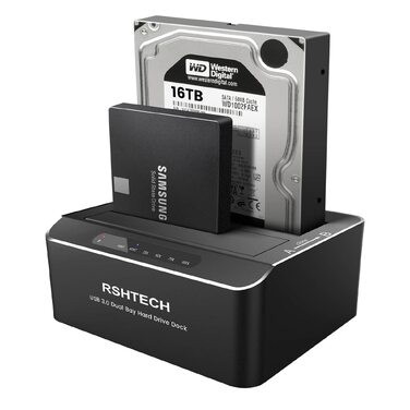 Док-станція для жорстких дисків RSHTECH RSH-DS01 Aluminium USB 3.0 на 2 слоти (Dual Bay)