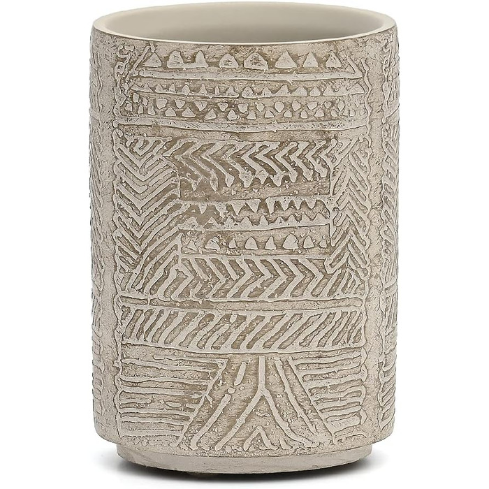 Набір аксесуарів для ванної кімнати Creativefine з дерева, 3 шт: дозатор мила, мильниця, тримач для зубних щіток (ретро-рельєфний візерунок)