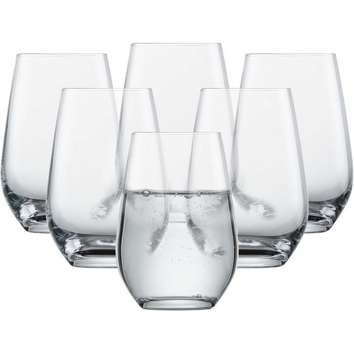 Універсальні келихи Schott Zwiesel Vina, 6 шт, багатофункціональні склянки з тритан-кришталю, для води, вина, напоїв, німецька якість, придатні для миття в посудомийній машині