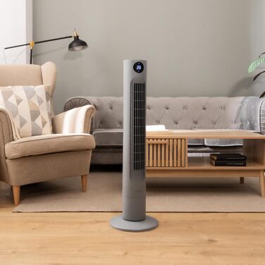 Вентилятор Cecotec Digitale Turm EnergySilence 890 Skyline, 50 Вт, 76 см, з таймером та пультом, мідний мотор, 3 швидкості, 3 режими, чорний