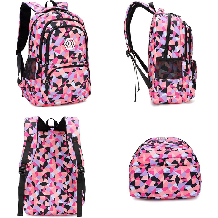 Шкільний рюкзак IvyH для дівчаток-підлітків, 3-в-1 з ланч-боксами та пеналом, чорний