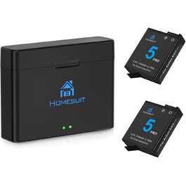 Набір акумуляторів та зарядного пристрою для DJI Osmo Action 4/3: 2x акумулятор 1800mAh + Dual USB LED зарядний пристрій