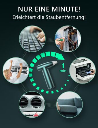 Електричний пилосос для пилу 150000 RPM - компресований повітряний пилозбірник з потужним безщітковим двигуном, елегантний металевий корпус