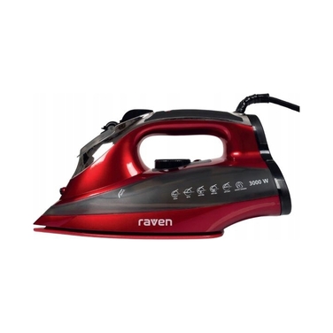Парова праска RAVEN EZ003X 3000 Вт, система «крапля-стоп», червона