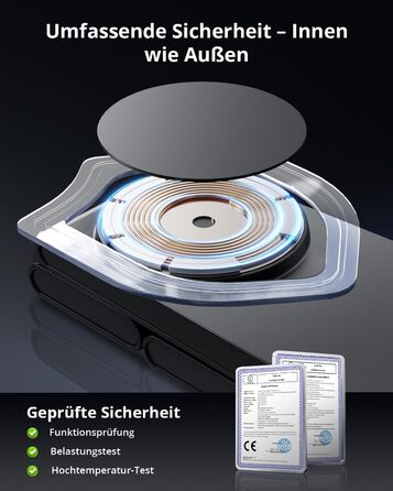 Зарядний пристрій 3-в-1 GEEKERA MagSafe для Apple Watch, iPhone (12-17) та AirPods, індуктивне зарядне, чорний матовий