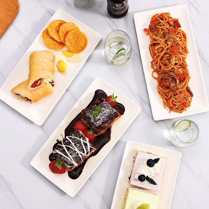 Набір сервірувальних тарілок DOWAN, 4 шт., 30,5 x 15,2 см (порцеляна)