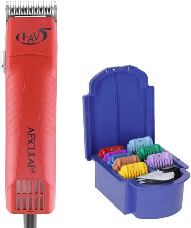 Машинка для стрижки тварин Aesculap FAV5 з набором гребінців | Стрижка собак, коней | Професійна якість | Машинка для стрижки собак та коней