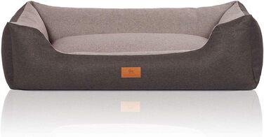 Knuffelwuff 14096-006 Dog Bed, Dog Basket, Dog Sofa, Dog Cushion, Dog Basket Cover Washable Tunnel XL (Black-Gray, L 85 x W 63 x H 23 cm)