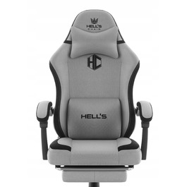 Ігрове крісло HELL'S CHAIR HC-1016, сіро-чорне, тканина
