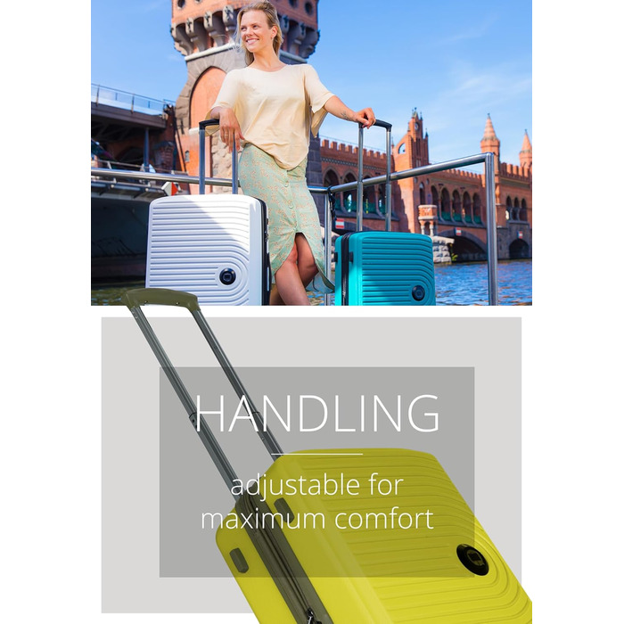 Чемодан Hauptstadtkoffer Mitte - великий, жорсткий, з TSA, 4 колеса, 77см, 130л, розширення об'єму, набір (S+M+L)