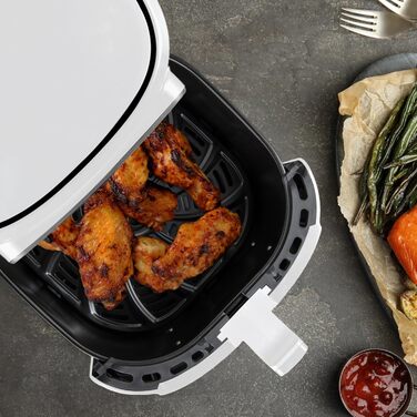 Фритюрниця без оливи Bergner Naturally з керамічним покриттям, 1800W, 6.9L, 8 програм, регулювання температури 80-200°C, таймер до 30 хв