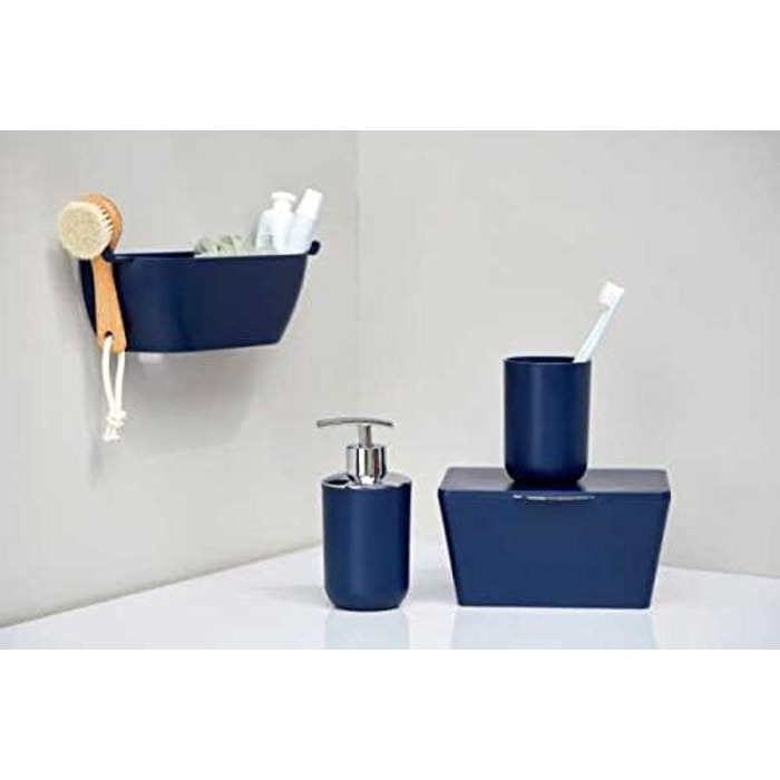 Дозатор для мила WENKO Brasil - 0.32 л, синій, пластик (TPE), 7.3 x 16.5 x 9 см