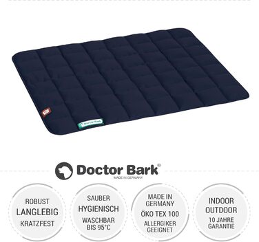 М'яка якісна лежанка для собак Doctor Bark (L, 100x80 см) – водонепроникна, для великих собак, миється до 95°C, колір: золото-блакитний