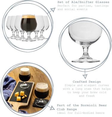 Набір скляних келихів Snifter Bormioli Rocco (6 шт.), об'єм 53cl, кольорові, для пива та настоїв