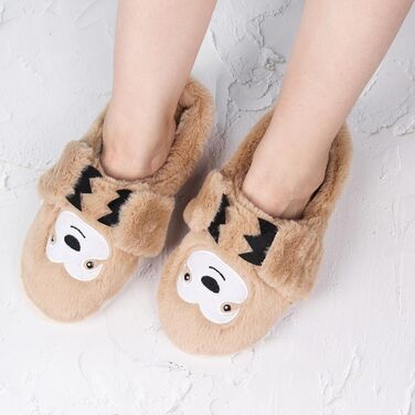 Тапочки жіночі зимові подарунок для жінок, теплі, пухнасті, з антиковзаючою підошвою, фальшиве єнот, 40/41 EU, багатоколірні