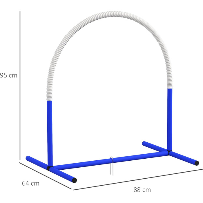 Набір для аджиліті для собак PawHut: 4 елементи, 88x64x95 см (блакитний+білий)
