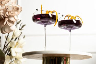 Набір келихів Coupette для коктейлів та шампанського, 4 шт. | 260 мл, кришталь, довгий ніж | для Мартіні, Дайкірі, Космополітен