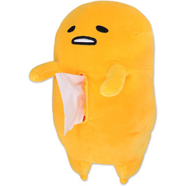 Roffatide Anime Gudetama Tissue Box Cartoon Lazy Egg Plush Doll Tissue Cover Creative Paper Holder Napkin Box Paper Storage for Car Home Bathroom