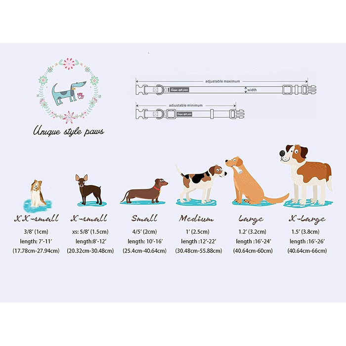 Нашийник для собак та котів з бантиком Unique Style Paws, міцний, регульований, для дівчаток та хлопчиків, блакитне плетіння