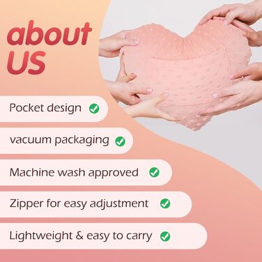 LYMOI Heart Surgery Pillow for Open Heart Surgery, Post-Heart Surgery Heart Pillow, Chest Pillow After Heart Surgery with Pocket, Heart Surgery Recovery Gifts for Patients Minky Dot (Pink)