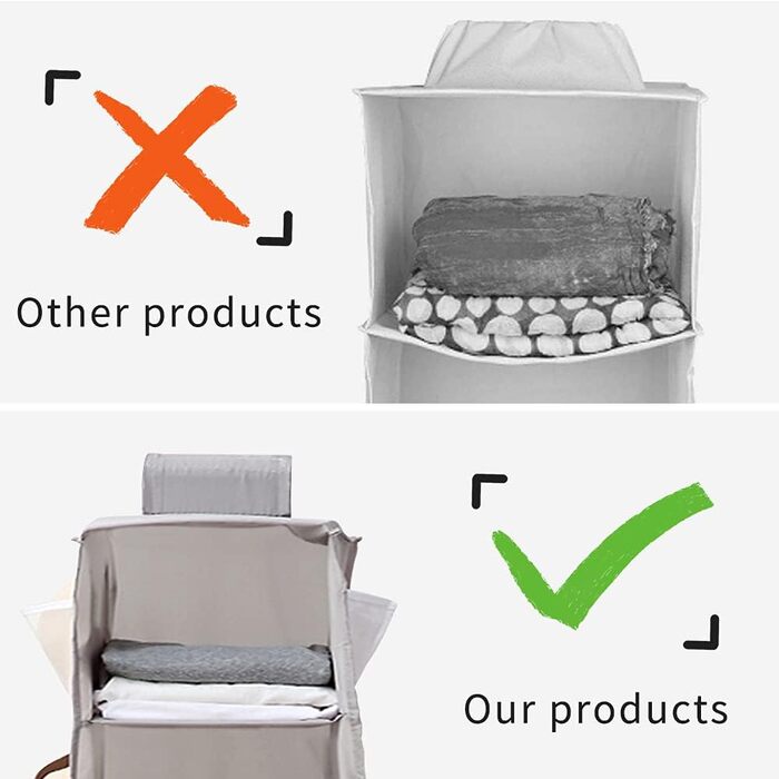 Настінна полиця-органайзер для шафи, сіра, 4 відділення, 12 кишень, 30x22.5x80 см