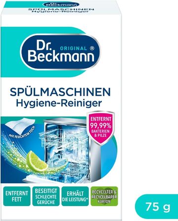 Гігієнічний очищувач для посудомийних машин Dr. Beckmann, засіб для видалення залишків бруду та жиру, 75 г