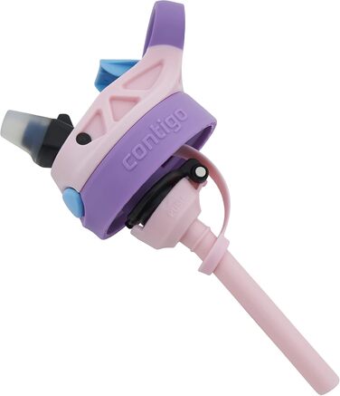 Contigo Kinder Trinkflasche Easy Clean Autospout with Straw, BPA-free durable water bottle, 100% leak-proof, easy to clean, ideal for daycare, kindergarten, school, and sports, 420 ml (Strawbery Shakes, Plastic)