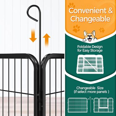 Клітка для собак Yaheetech з 8 секціями, 80x80 см, для дому та саду