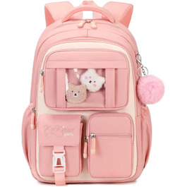 Дитячий рюкзак для школи DivingBirds, 2-7 клас, 22L, рожевий | Зручне дихаюче спинне відділення та м'які лямки | Рюкзак для дівчинки