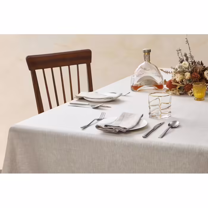 Скатертина DAPU з натурального французького льону, прямокутна, 140×220 см, бежева