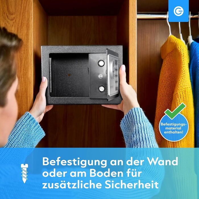 Сталевий сейф Silvergear® Tresor для дому з електронним замком та кодовою панеллю | Сейф для ключів та грошей з 2 ключами