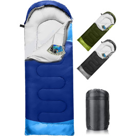 Спальний мішок 3-4 сезони, водонепроникний, ультралегкий, 220*75см (Блакитний) - для кемпінгу, подорожей, походів