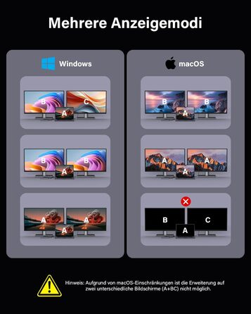 Док-станція для ноутбука Newmight з двома моніторами, адаптер HDMI 4K, Ethernet 1 Gbps, PD 100W, 3 USB 3.0, SD/TF Reader, для HP/Dell (Сірий)