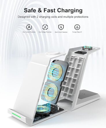 Бездротова зарядка 3-в-1 для Apple Watch, iPhone та AirPods Pro (білий)