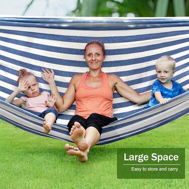 Гамак MOSFiATA для відпочинку на відкритому повітрі: кемпінг, балкон, сад. З дерев'яною перекладиною та сумкою для перенесення