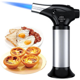 Газовий пальниковий прилад Ankway для кухні, приготування Creme Brulee, DIY, випічки та кемпінгу - бутан в комплекті, чорний з синім