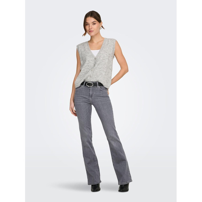 Джинси жіночі клеш ONLBLUSH сірі, середньої посадки, деним