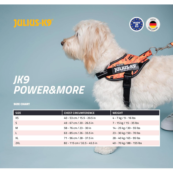 Шлейка Julius-K9 Power&More для собак, розмір XS, Pixeljuice