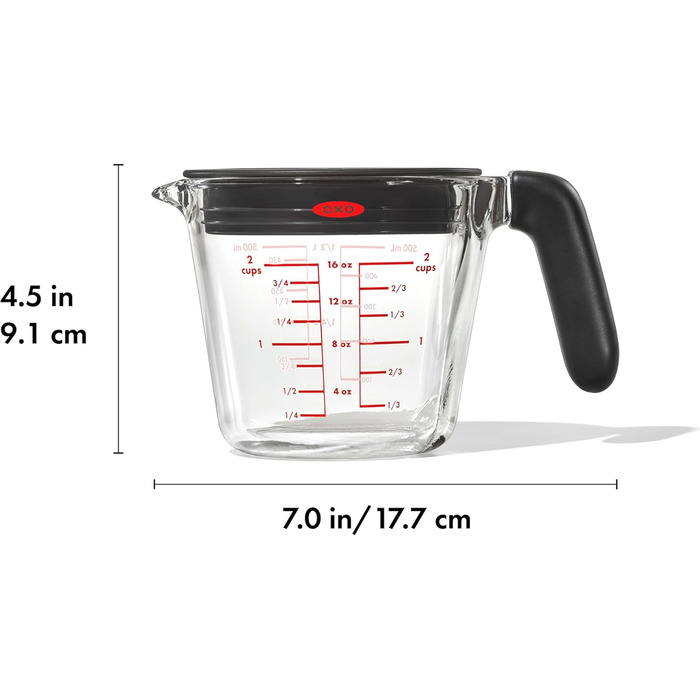 OXO Good Grips 500 ml Glass Measuring Cup with Lid