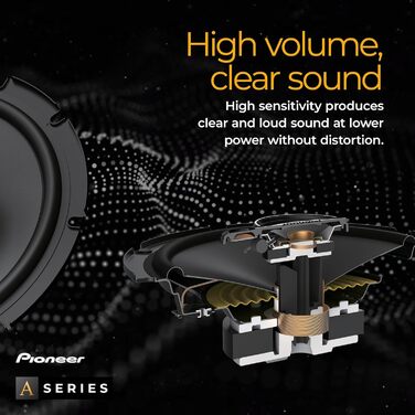 Автомобільна акустика Pioneer TS-A6881F 6x8 дюймів, 4-смугові коаксіальні динаміки, комплект 2 шт., потужність 350 Вт, 80 Вт RMS, потужний звук, високий ККД, монтаж 62 мм, виріз 133x191 мм