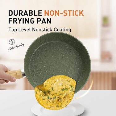 Набір каструль та сковорідок DishDelight 30 предметів з антипригарним покриттям з граніту. Набір каструль, сковорідок з кришками з термостійкого скла. Зелений колір.